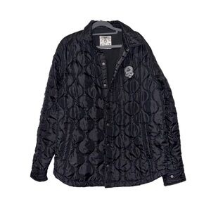 Men's Black Quilted Military Jacket